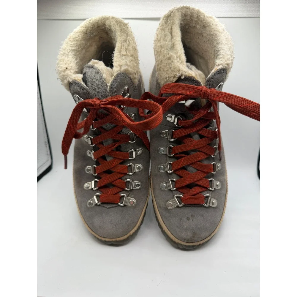 Sorel Out N About Plus Conquest Waterproof Grey Suede Boots NL3406-052 Womens 7